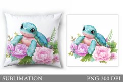 Turtle Pillow Sublimation. Turtle Sublimation Product Image 1