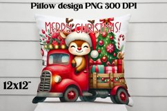 Christmas deer sublimation | Christmas pillow PNG Product Image 1