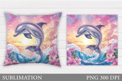 Dolphin Pillow Sublimation. Dolphin Sublimation Product Image 1