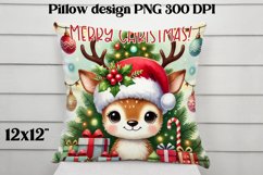 Christmas deer sublimation | Christmas pillow PNG Product Image 1