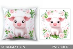 Cute Pig Pillow Sublimation. Cute Pig Sublimation Product Image 1