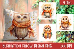Cute owl autumn Sublimation | Pillow Sublimation Product Image 1