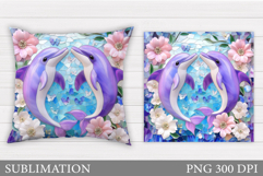 Dolphins Pillow Sublimation. Dolphin Sublimation Product Image 1