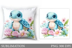 Turtle Pillow Sublimation. Turtle Sublimation Product Image 1