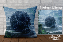 Pillow cover sublimation Halloween skull, pillow case PNG Product Image 1