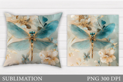 Dragonfly Pillow Design. Dragonfly Sublimation Product Image 1