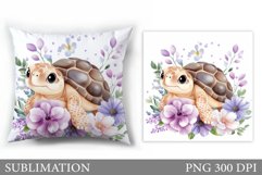 Turtle Pillow Sublimation. Turtle Sublimation Product Image 1