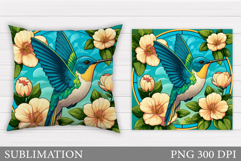 Hummingbird Pillow Design. Hummingbird Sublimation Product Image 1