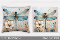 Dragonfly Pillow Design. Dragonfly Sublimation Product Image 1