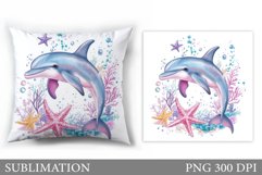 Dolphin Pillow Sublimation. Dolphin Sublimation Product Image 1