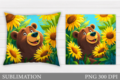 Cute Bear Pillow Sublimation. Cute Bear Sublimation Product Image 1