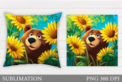 Cute Bear Pillow Sublimation. Cute Bear Sublimation Product Image 1