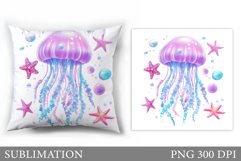 Jellyfish Pillow Sublimation. Jellyfish Sublimation Product Image 1