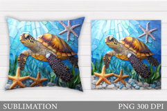 Turtle Pillow Sublimation. Turtle Sublimation Product Image 1