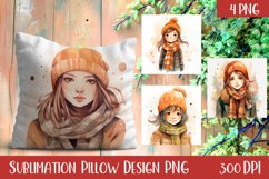 Cute girls autumn Sublimation | girl Pillow Sublimation Product Image 1