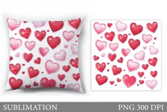 Hearts Pillow Design. Valentines Pillow Sublimation Product Image 1