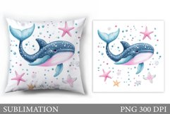 Whale Pillow Sublimation. Whale Sublimation Product Image 1