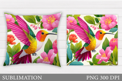 Hummingbird Sublimation. Hummingbird Pillow Sublimation Product Image 1