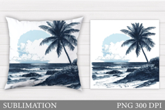 Palm Tree Pillow Sublimation. Palm Tree Sublimation Product Image 1