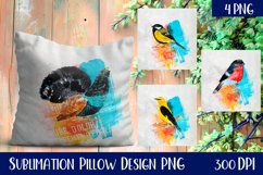 Cute bird Sublimation | bird Pillow Sublimation Product Image 1