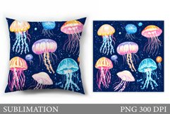 Jellyfish Sublimation. Jellyfish Pillow Design Product Image 1