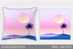 Palm Tree Pillow Sublimation. Palm Tree Sublimation Product Image 1
