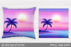 Palm Tree Pillow Sublimation. Palm Tree Sublimation Product Image 1