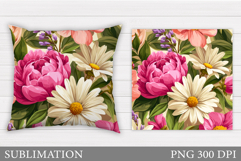 Floral Pillow Design. Flowers Pillow Sublimation Product Image 1