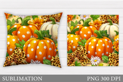 Fall Pumpkin Pillow Design. Fall Sublimation Product Image 1
