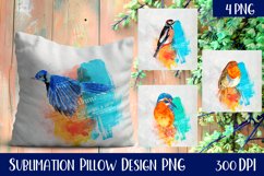 Cute bird Sublimation | bird Pillow Sublimation Product Image 1