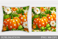 Fall Pumpkin Pillow Design. Fall Sublimation Product Image 1