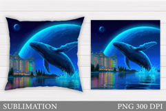Whale Pillow Sublimation. Whale Sublimation Product Image 1