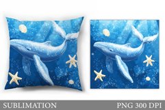 Whale Pillow Sublimation. Whale Sublimation Product Image 1