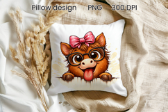 Funny animal peeking pillow | Cute animal pillow sublimation Product Image 1