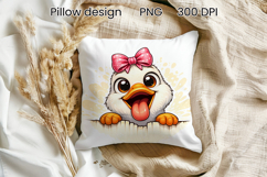 Funny animal peeking pillow | Cute animal pillow sublimation Product Image 1