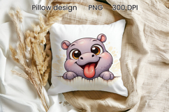 Funny animal peeking pillow | Cute animal pillow sublimation Product Image 1
