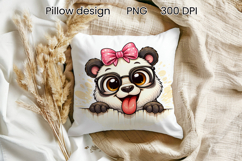 Funny animal peeking pillow | Cute animal pillow sublimation Product Image 1