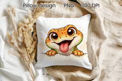 Funny animal peeking pillow | Cute animal pillow sublimation Product Image 1