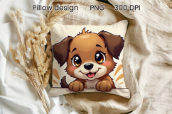 Funny animal peeking pillow | Cute animal pillow sublimation Product Image 1