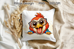 Funny animal peeking pillow | Cute animal pillow sublimation Product Image 1
