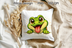 Funny animal peeking pillow | Cute animal pillow sublimation Product Image 1
