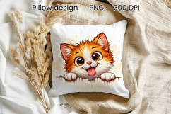 Funny animal peeking pillow | Cute animal pillow sublimation Product Image 1