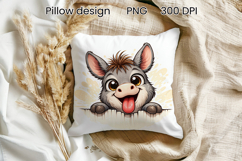 Funny animal peeking pillow | Cute animal pillow sublimation Product Image 1