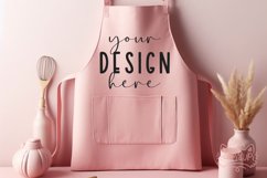Pink Apron Mockup | Chef apron | Black Culinary Cloth Apron Product Image 1
