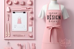 Pink Apron Mockup | Chef apron | Black Culinary Cloth Apron Product Image 1