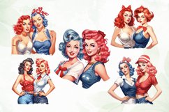 Pin Up Besties Sublimation Clipart Product Image 3