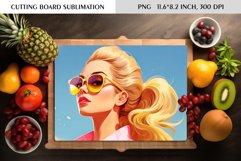 Watercolor Vintage Pin Up Girl|Cutting Board Sublimation Product Image 1
