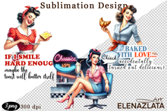 Pin Up Girl housewife, Quote Sarcastic Sublimation Product Image 1