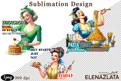 Pin Up Girl housewife, Quote Sarcastic Sublimation Product Image 1