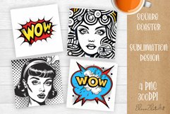 Pin Up Girl Coaster - Housewife with tea Quote Coaster Product Image 1